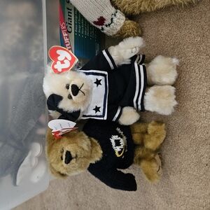 TY Beanie Baby Bear with Black Bow